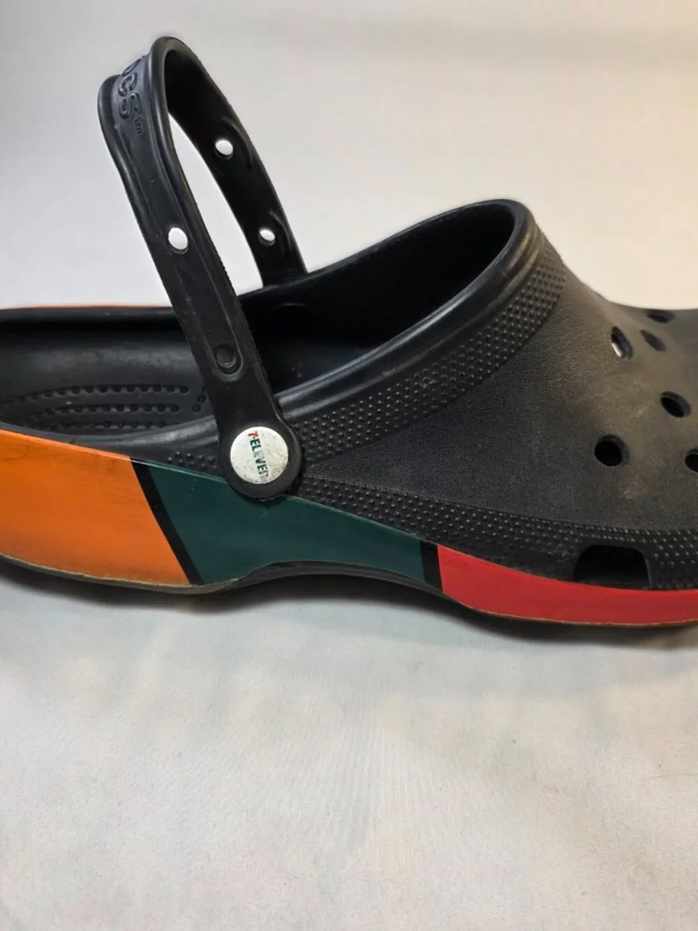 Crocs Classic 7-Eleven Sandals Black Orange Green Red 7-11 Men's Size 13